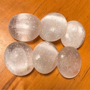 Selenite palm stones lot
